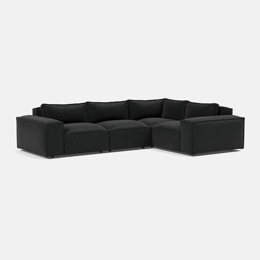 Canapé d'angle gauche/droite Marylebone Luxe en chenille, bout fermé - Midnight Sky 