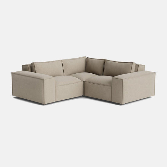 Petit canapé d'angle double Marylebone Luxe Chenille - Truffe douce