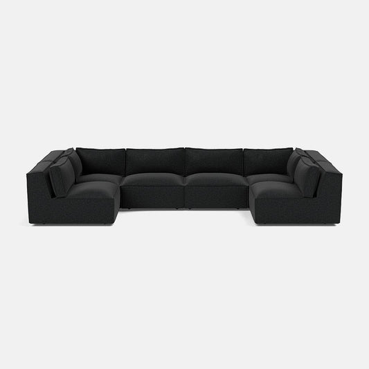 Canapé en U Marylebone Luxe Chenille XL ouvert - Midnight Sky 