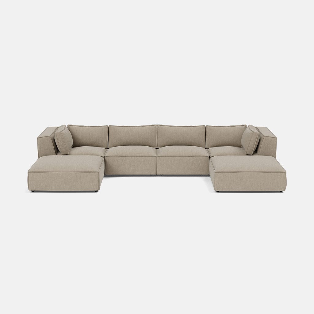 Repose-pieds de canapé en U Marylebone Luxe Chenille XL - Truffe douce 
