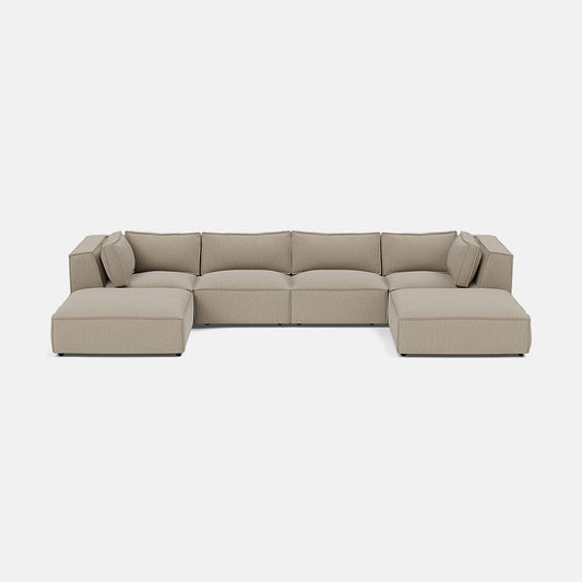 Repose-pieds de canapé en U Marylebone Luxe Chenille XL - Truffe douce 