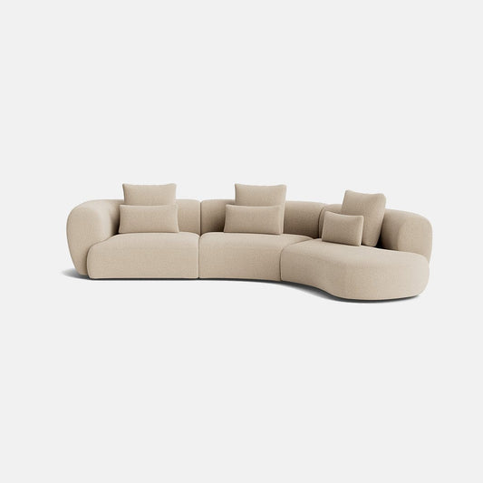 Grand canapé d'angle droit Paris Soft Boucle - Afterglow