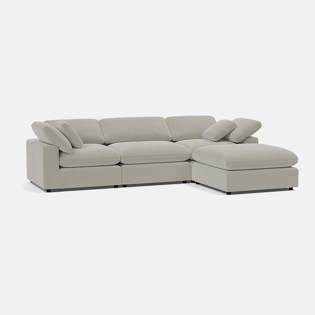 Savoy Luxe Chenille Left/Right Corner Sofa Footstool End - Pebble Beach