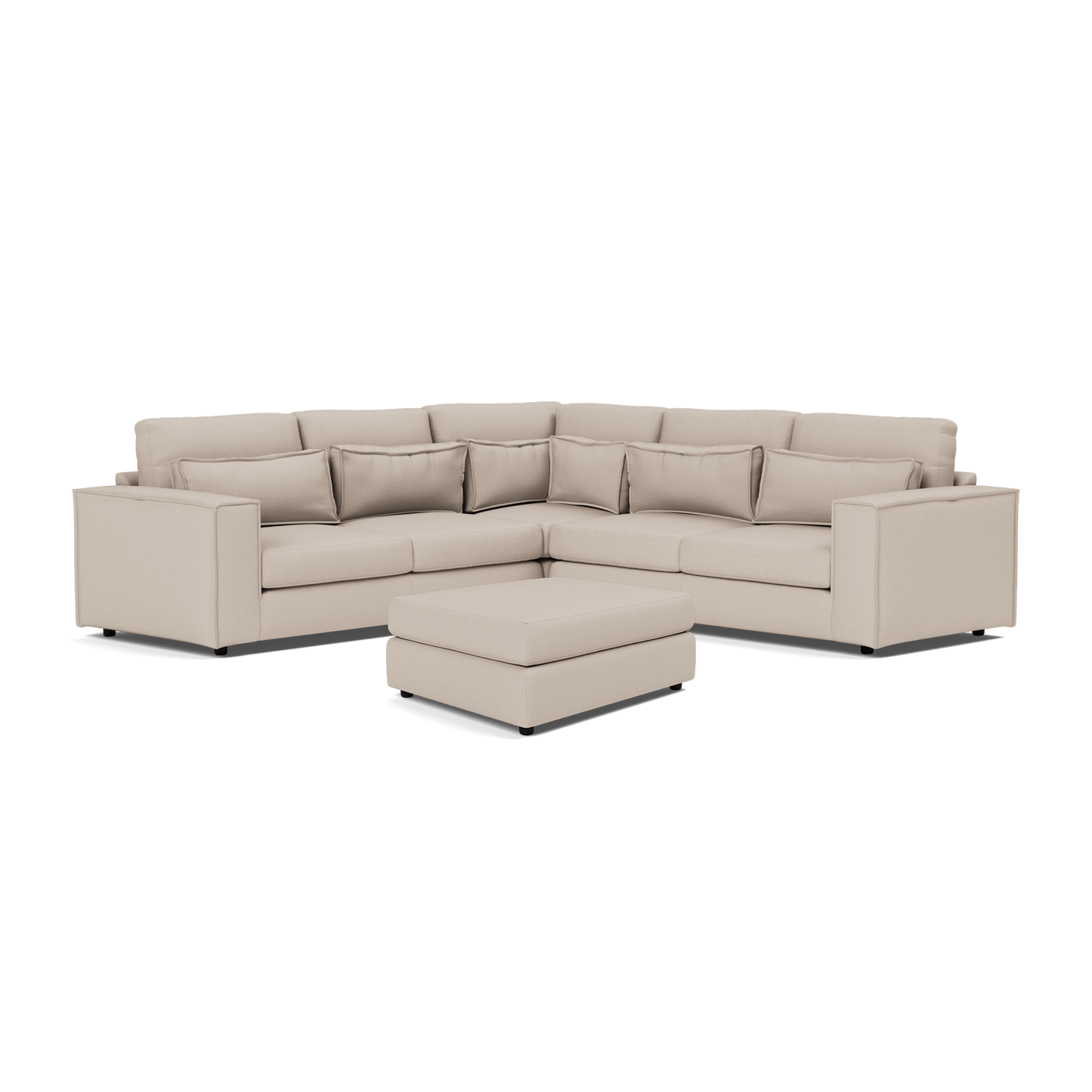 Ensemble de canapé d'angle et repose-pieds double Soho Luxe Chenille - Thé blanc 