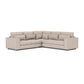 Ensemble de canapé d'angle et repose-pieds double Soho Luxe Chenille - Thé blanc 