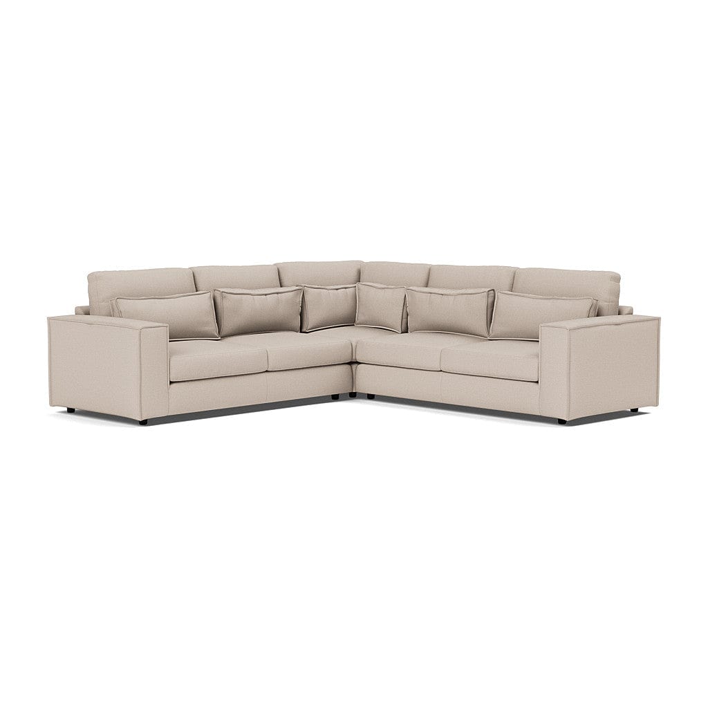 Ensemble de canapé d'angle et repose-pieds double Soho Luxe Chenille - Thé blanc 
