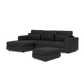 Soho Luxe Chenille Left Corner & Footstool Set - Thunder Sky