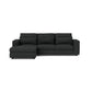 Soho Luxe Chenille Left Corner & Footstool Set - Thunder Sky
