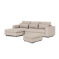 Soho Luxe Chenille Left Corner & Footstool Set - White Tea