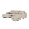 Soho Luxe Chenille Left Corner & Footstool Set - White Tea
