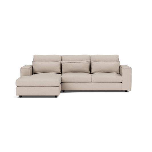 Ensemble de canapé d'angle gauche et repose-pieds Soho Luxe Chenille - Thé blanc 