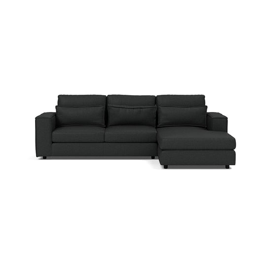 Soho Luxe Chenille Right Corner & Footstool Set - Thunder Sky