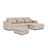 Soho Luxe Chenille Right Corner & Footstool Set - White Tea