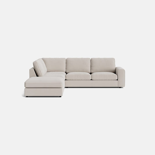 Canapé d'angle gauche avec repose-pieds en chenille Tate Luxe - Second Nature 