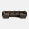 Canapé d'extrémité en U avec repose-pieds XL en chenille de luxe Dreamer - Moody Mocha