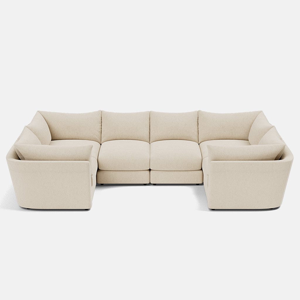 Canapé en U XL aspect lin doux The Dreamer - Soft Dusk