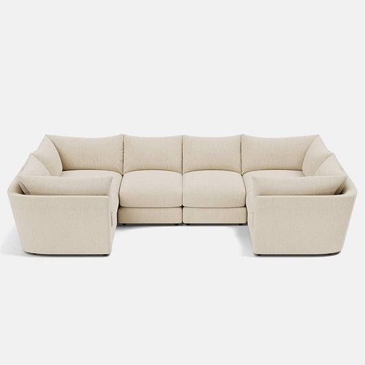 Canapé en U XL aspect lin doux The Dreamer - Soft Dusk