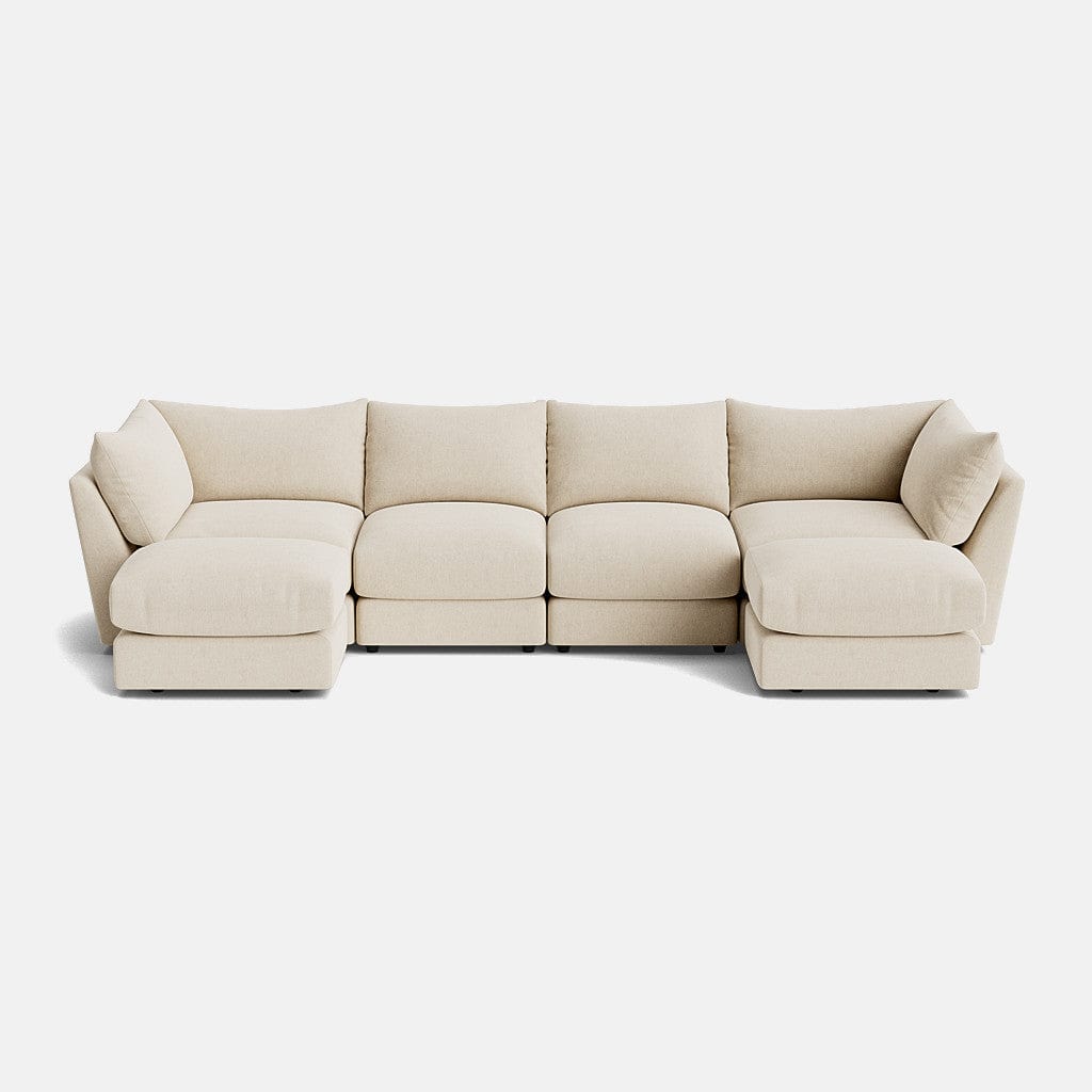 Canapé d'extrémité en U XL aspect lin doux The Dreamer - Soft Dusk