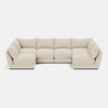 Canapé en U XL aspect lin doux The Dreamer - Soft Dusk