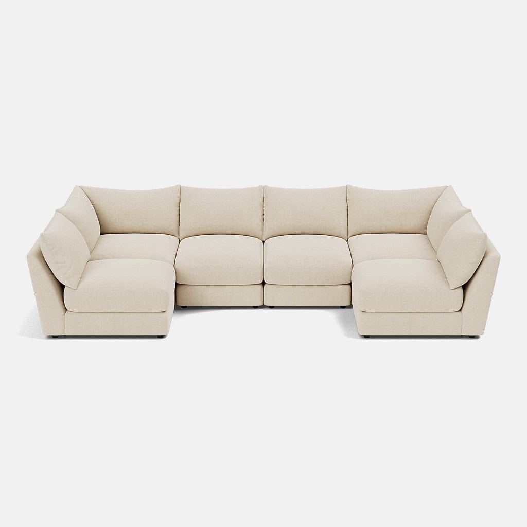 Canapé en U XL aspect lin doux The Dreamer - Soft Dusk