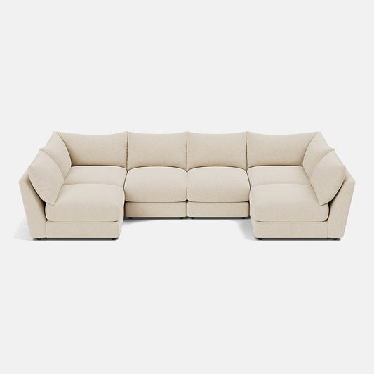Canapé en U XL aspect lin doux The Dreamer - Soft Dusk