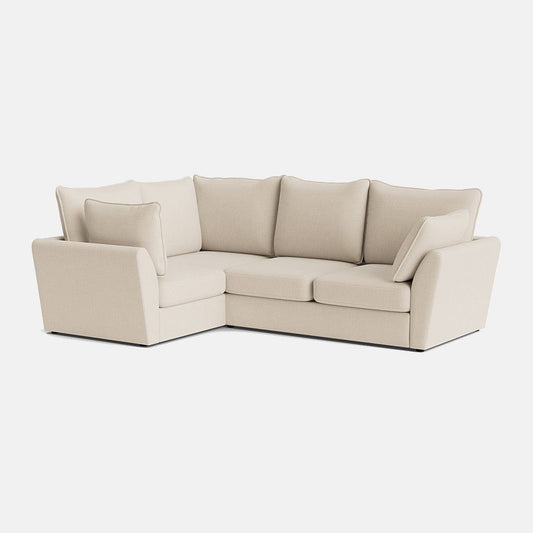 Canapé d'angle gauche Waldorf Luxe Chenille - Beige clair 