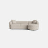 Canapé-lit d'angle droit The Cloud en tissu bouclé doux texturé avec rangement pour méridienne - Blanc cassé 